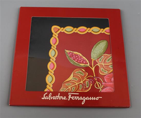 A Salvatore Ferragammo boxed scarf